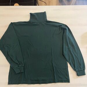 Vintage  Hunter Green Turtleneck Long Sleeve Shirt for Men Size Large